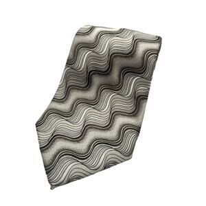 Le Collezioni Designed in Italy Black and Silver Mens Tie 61" Long x 4" Wide